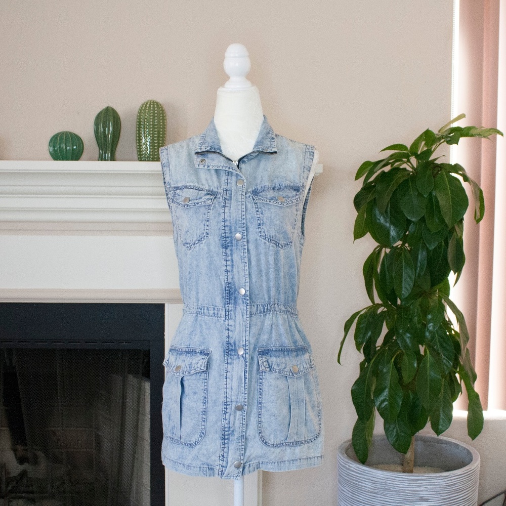 LA Hearts Denim Zip-Up Jumper Dress